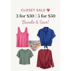 Closet Sale ☀️ 3for $30 | 5 for $50 TODAY ONLY!